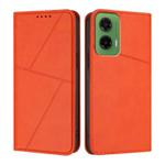 For Motorola Moto G35 Strong Magnetic Frosted Flip Leather Phone Case(Orange)
