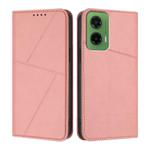 For Motorola Moto G35 Strong Magnetic Frosted Flip Leather Phone Case(Pink)