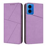For Motorola Moto G45 5G / G34 Strong Magnetic Frosted Flip Leather Phone Case(Light Purple)