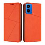 For Motorola Moto G45 5G / G34 Strong Magnetic Frosted Flip Leather Phone Case(Orange)