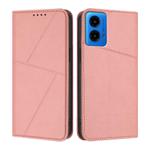 For Motorola Moto G45 5G / G34 Strong Magnetic Frosted Flip Leather Phone Case(Pink)