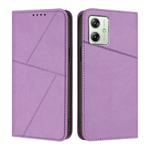 For Motorola Moto G54 / G64 India / G54 Power Strong Magnetic Frosted Flip Leather Phone Case(Light Purple)