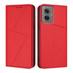For Motorola Moto G55 Strong Magnetic Frosted Flip Leather Phone Case(Red)