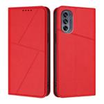 For Motorola Moto G62 5G / G62 India Strong Magnetic Frosted Flip Leather Phone Case(Red)