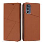 For Motorola Moto G62 5G / G62 India Strong Magnetic Frosted Flip Leather Phone Case(Coffee Color)