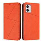 For Motorola Moto G73 Strong Magnetic Frosted Flip Leather Phone Case(Orange)