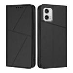 For Motorola Moto G73 Strong Magnetic Frosted Flip Leather Phone Case(Black)