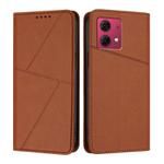 For Motorola Moto G84 Strong Magnetic Frosted Flip Leather Phone Case(Coffee Color)