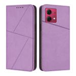 For Motorola Moto G84 Strong Magnetic Frosted Flip Leather Phone Case(Light Purple)