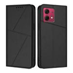 For Motorola Moto G84 Strong Magnetic Frosted Flip Leather Phone Case(Black)