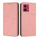 For Motorola Moto G84 Strong Magnetic Frosted Flip Leather Phone Case(Pink)