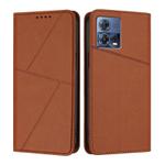 For Motorola Moto S30 Pro / Edge 30 Fusion Strong Magnetic Frosted Flip Leather Phone Case(Coffee Color)