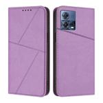 For Motorola Moto S30 Pro / Edge 30 Fusion Strong Magnetic Frosted Flip Leather Phone Case(Light Purple)