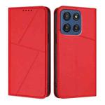 For Motorola Edge 60 Strong Magnetic Frosted Flip Leather Phone Case(Red)