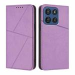 For Motorola Edge 60 Strong Magnetic Frosted Flip Leather Phone Case(Light Purple)
