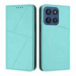 For Motorola Edge 60 Strong Magnetic Frosted Flip Leather Phone Case(Light Blue)