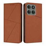 For Motorola Edge 60 Pro Strong Magnetic Frosted Flip Leather Phone Case(Coffee Color)