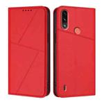 For Motorola Moto E7 Power Strong Magnetic Frosted Flip Leather Phone Case(Red)