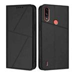 For Motorola Moto E7 Power Strong Magnetic Frosted Flip Leather Phone Case(Black)