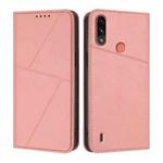 For Motorola Moto E7 Power Strong Magnetic Frosted Flip Leather Phone Case(Pink)
