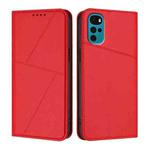 For Motorola Moto G22 Strong Magnetic Frosted Flip Leather Phone Case(Red)