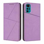 For Motorola Moto G22 Strong Magnetic Frosted Flip Leather Phone Case(Light Purple)
