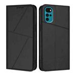 For Motorola Moto G22 Strong Magnetic Frosted Flip Leather Phone Case(Black)