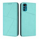 For Motorola Moto G22 Strong Magnetic Frosted Flip Leather Phone Case(Light Blue)