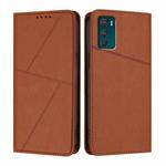 For Motorola Moto G42 Strong Magnetic Frosted Flip Leather Phone Case(Coffee Color)