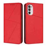 For Motorola Moto G52 Strong Magnetic Frosted Flip Leather Phone Case(Red)