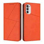For Motorola Moto G52 Strong Magnetic Frosted Flip Leather Phone Case(Orange)