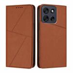 For Motorola Moto G56 5G Strong Magnetic Frosted Flip Leather Phone Case(Coffee Color)