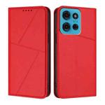 For Motorola Moto G75 5G Strong Magnetic Frosted Flip Leather Phone Case(Red)