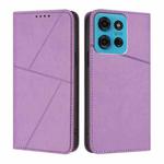 For Motorola Moto G75 5G Strong Magnetic Frosted Flip Leather Phone Case(Light Purple)