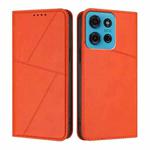 For Motorola Moto G75 5G Strong Magnetic Frosted Flip Leather Phone Case(Orange)