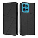 For Motorola Moto G75 5G Strong Magnetic Frosted Flip Leather Phone Case(Black)