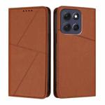 For Motorola Moto G86 Power Strong Magnetic Frosted Flip Leather Phone Case(Coffee Color)