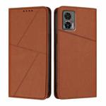 For Motorola Edge 30 Neo Strong Magnetic Frosted Flip Leather Phone Case(Coffee Color)