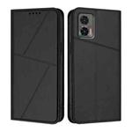 For Motorola Edge 30 Neo Strong Magnetic Frosted Flip Leather Phone Case(Black)