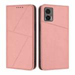 For Motorola Edge 30 Neo Strong Magnetic Frosted Flip Leather Phone Case(Pink)