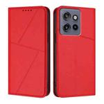 For Motorola Edge 50 Neo Strong Magnetic Frosted Flip Leather Phone Case(Red)
