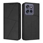 For Motorola Edge 50 Neo Strong Magnetic Frosted Flip Leather Phone Case(Black)