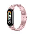 For Xiaomi Mi Band 8 xDfind Milanese Three-beads Metal Watch Band(Rose Pink)
