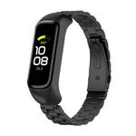 For Samsung Galaxy Fit 2 xDfind Metal Frame Integrated Three-beads Steel Watch Band(Black)