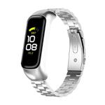 For Samsung Galaxy Fit 2 xDfind Metal Frame Integrated Three-beads Steel Watch Band(Silver)