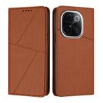 For vivo iQOO Z9s Pro / T3 Pro India Strong Magnetic Frosted Flip Leather Phone Case(Coffee Color)