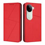 For vivo iQOO Z9s / V40e India Strong Magnetic Frosted Flip Leather Phone Case(Red)