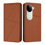 For vivo iQOO Z9s / V40e India Strong Magnetic Frosted Flip Leather Phone Case(Coffee Color)