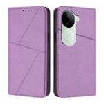 For vivo iQOO Z9s / V40e India Strong Magnetic Frosted Flip Leather Phone Case(Light Purple)
