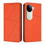 For vivo iQOO Z9s / V40e India Strong Magnetic Frosted Flip Leather Phone Case(Orange)
